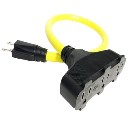 Picture of Hoffman Grounded Outdoor Extension Cord, 2ft, Yellow, USW76002