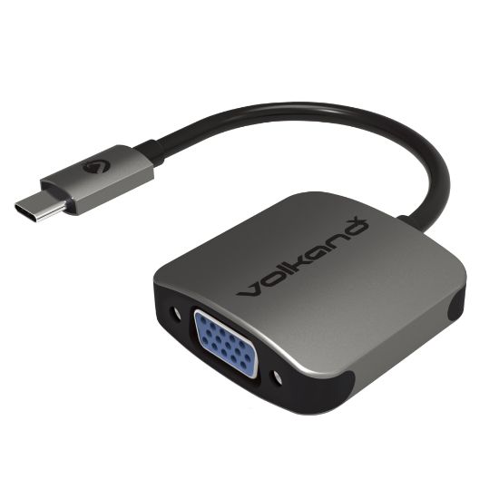 Picture of VolkanoX Core VGA USB Type-C-To-VGA Adapter, Black, VK-20042-CH