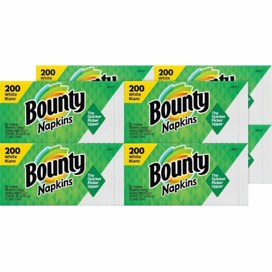 Picture of Bounty Quilted Napkins - 1 Ply - 12in x 12in - White - Paper - 1600 / Carton