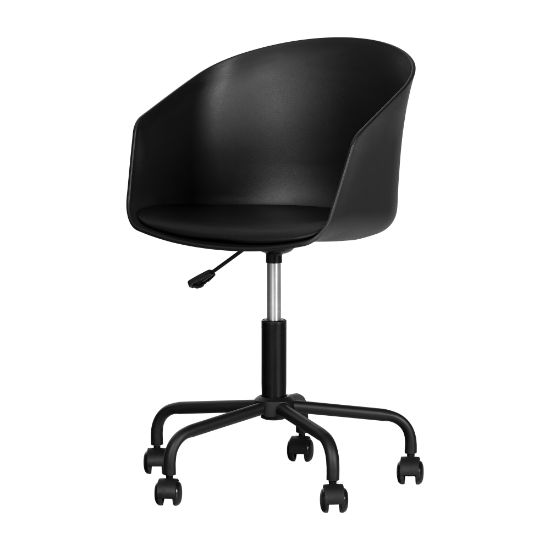 Picture of South Shore Flam Plastic Mid-Back Swivel Chair, Black