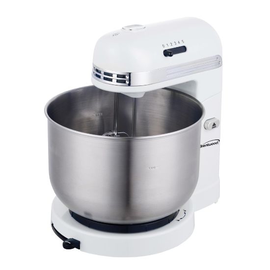 Picture of Brentwood 5-Speed Stand Mixer With 3.5 Qt Stainless Steel Mixing Bowl, 8-1/4inH x 11inW x 12inD, White