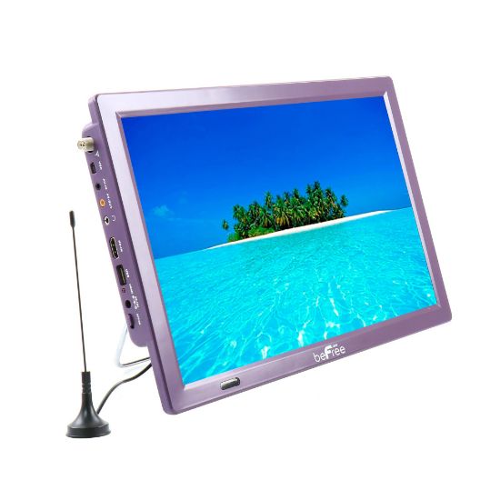 Picture of beFree Sound Portable Rechargeable 14in LED TV, Purple, 995116759M