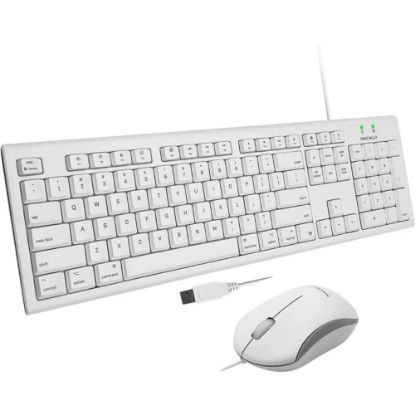 Picture of Macally Full Size USB Keyboard and Optical USB Mouse Combo For Mac - USB Cable - 104 Key - USB Cable - Optical - 1200 dpi - Scroll Wheel - Symmetrical - Compatible with Computer for Mac