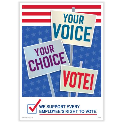 Picture of ComplyRight Get Out The Vote Poster, Your Voice Your Choice Vote, English, 10in x 14in