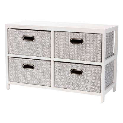 Picture of Baxton Studio Camber 29inW 4-Basket Storage Unit, White