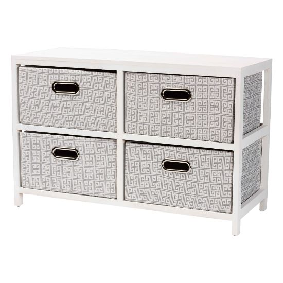 Picture of Baxton Studio Camber 29inW 4-Basket Storage Unit, White