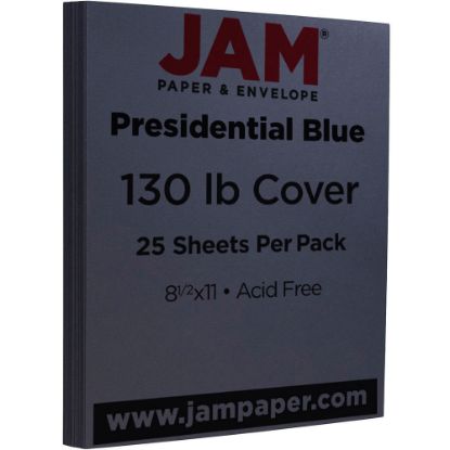 Picture of JAM Paper Card Stock, Navy Blue, Letter (8.5in x 11in), 130 Lb, Pack Of 25