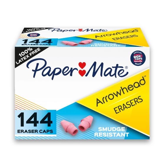 Picture of Paper Mate Pencil Cap Erasers, Pink, Pack Of 144