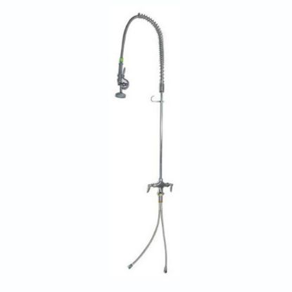 Picture of T&S Brass Deck Mount EasyInstall Spring Action Pre-Rinse Faucet, 35-1/2in, Single-Hole Base, Stainless