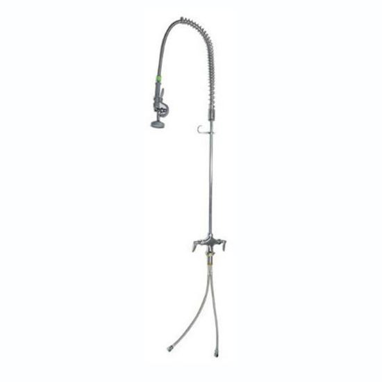 Picture of T&S Brass Deck Mount EasyInstall Spring Action Pre-Rinse Faucet, 35-1/2in, Single-Hole Base, Stainless