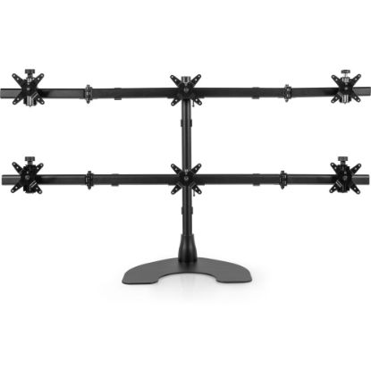 Picture of Ergotech Hex LCD Monitor Desk Stand - 28in pole - Black - Hex 3 over 3 w/Heavy Duty Stand