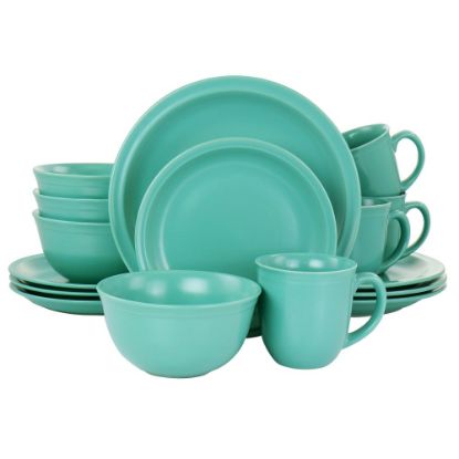 Picture of Gibson Home 16-Piece Siam Stoneware Dinnerware Set, Green