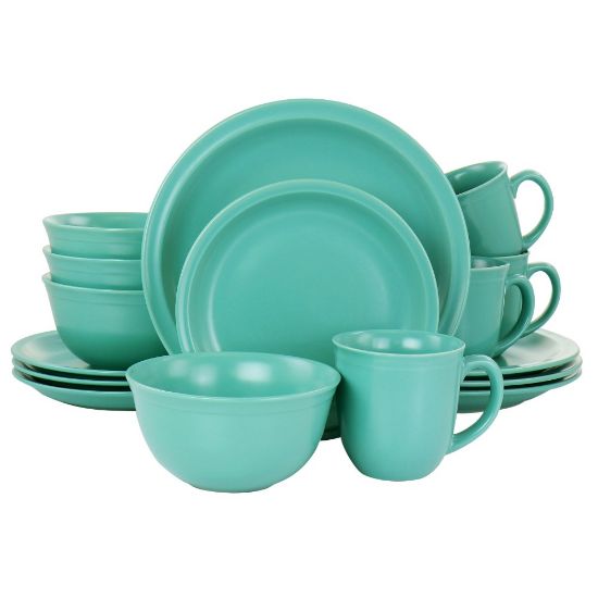 Picture of Gibson Home 16-Piece Siam Stoneware Dinnerware Set, Green