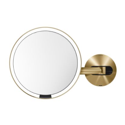 Picture of simplehuman Wall Mount Sensor Mirrors, 9-1/8inH x 13-13/16inW x 3-1/8inD, Brass, Hardwired