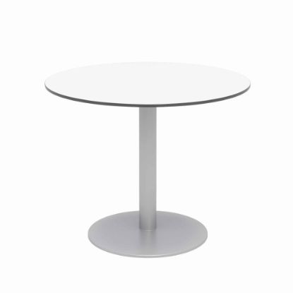 Picture of KFI Studios Eveleen 36in Round Outdoor Patio Table, 29inH x 36inW x 36inD, Silver/Designer White