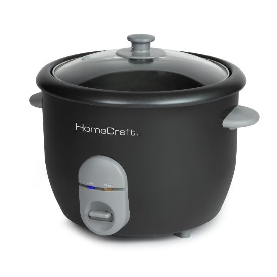 Picture of HomeCraft HCRC Rice Cooker & Food Steamer, 16-Cup, Black