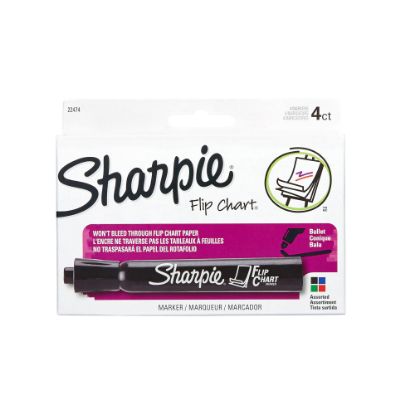 Picture of Sharpie Flip Chart Markers, Bullet Point, Assorted Colors, Pack Of 4