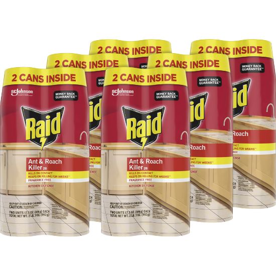 Picture of Raid Ant & Roach Killer Spray, 17.5 Oz, 2 Cans Per Box, Case Of 6 Boxes