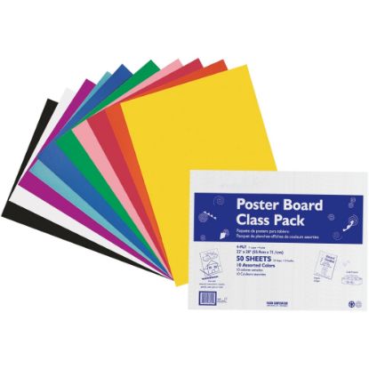 Picture of Pacon Peacock 100% Recycled Railroad Board, 22in x 28in, 4-Ply, Assorted, Carton Of 50 Sheets