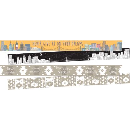 Picture of Barker Creek Double-Sided Straight-Edge Border Strips, 3in x 35in, City Skyline, Set Of 24 Strips