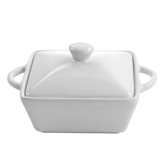 Picture of Martha Stewart Stoneware Square Casserole Dish With Lid, White