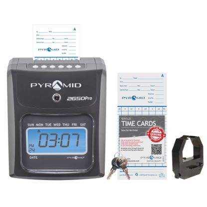 Picture of Pyramid 2650Pro 6-Column Top Loading Time Clock, 8.5in x 7.25in x 5in, Charcoal