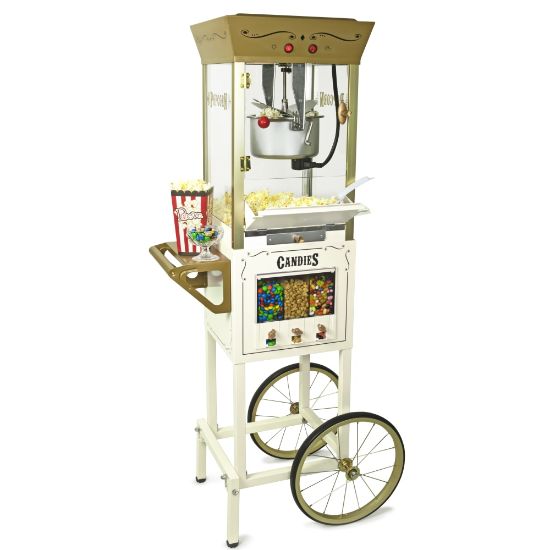 Picture of Nostalgia Electrics NKPCRTCD8IVY Popcorn Cart, Ivory