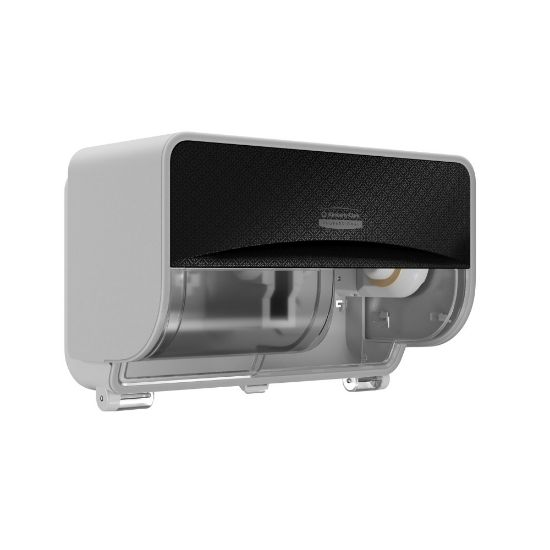 Picture of Kimberly-Clark Professional ICON Coreless Standard 2-Roll Toilet Paper Dispenser With Faceplate, Horizontal, Black Mosaic