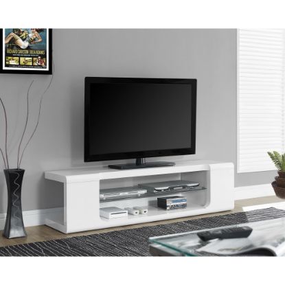 Picture of Monarch Specialties Glossy TV Stand For TVs Up To 60in, White