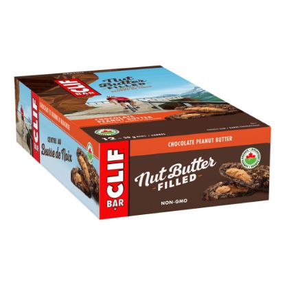 Picture of Clif Bar Nut Butter Filled Chocolate Peanut Butter Bars, 1.76 Oz, Box Of 12 Bars