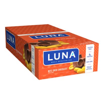 Picture of Luna Nutz Over Chocolate Whole Nutrition Bars, 1.69 Oz, Box Of 15 Bars