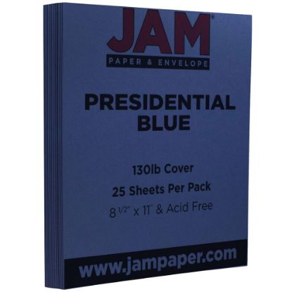 Picture of JAM Paper Card Stock, Blue, Letter (8.5in x 11in), 130 Lb, Pack Of 25