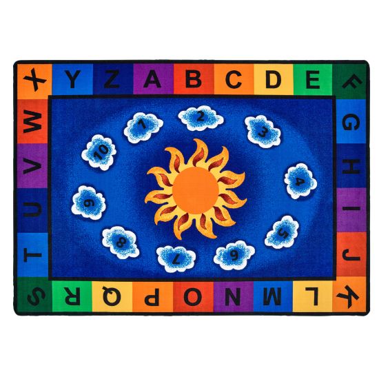 Picture of Carpets For Kids Premium Collection Sunny Day Learn & Play Classroom Rug, 5ft10in x 8ft4in, Multicolor