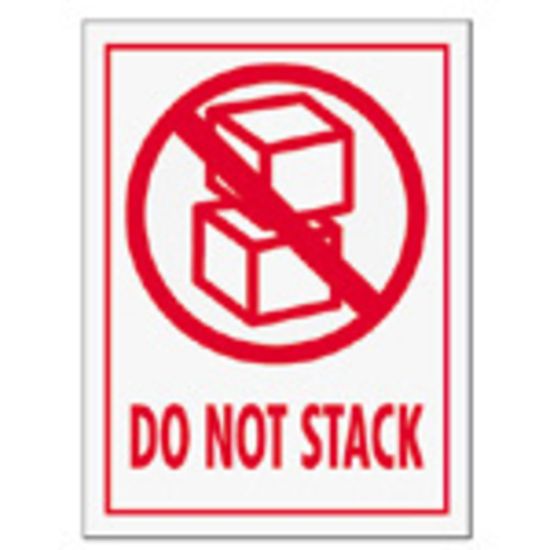 Picture of Tape Logic Preprinted International Safe-Handling Labels, IPM309, "Do Not Stack," 3in x 4in, Red, Pack Of 500