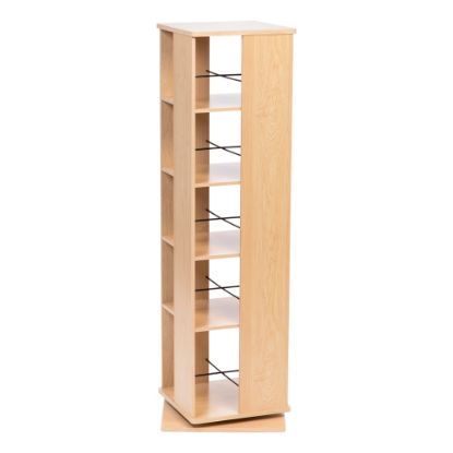 Picture of IRIS 55inH 5-Tier Revolving Bookshelf, Light Brown