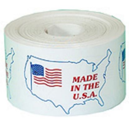 Picture of Tape Logic Preprinted Shipping Labels, USA503, "Made In The U.S.A.," 4 1/2in x 3in, Red/White/Blue, Roll Of 500