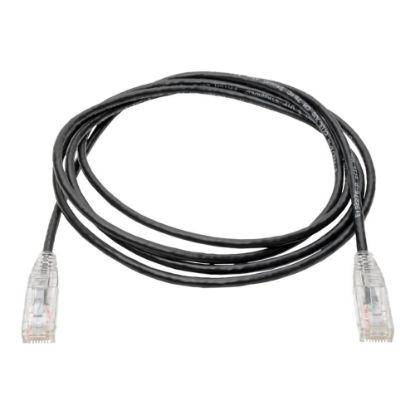 Picture of Tripp Lite Cat6 UTP Patch Cable (RJ45) - M/M, Gigabit, Snagless, Molded, Slim, Black, 6 ft. - First End: 1 x RJ-45 Male Network - Second End: 1 x RJ-45 Male Network - 1 Gbit/s - Patch Cable - Gold Plated Connector - 28 AWG - Black