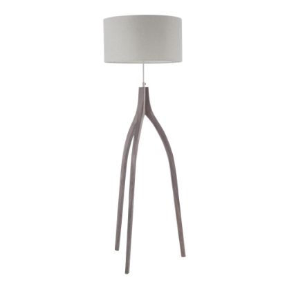 Picture of Lumisource Wishbone Contemporary Floor Lamp, Wood/Light Grey