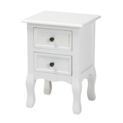 Picture of Baxton Studio Caelan 2-Drawer Nightstand, 19-5/16inH x 13-13/16inW x 11-13/16inD, White