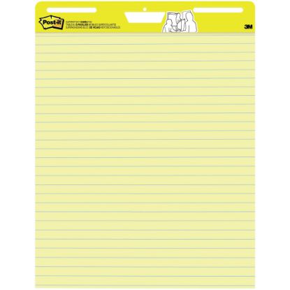 Picture of Post-it Super Sticky Easel Pad, 25in x 30in, Yellow With Blue Lines, Pad Of 30 Sheets