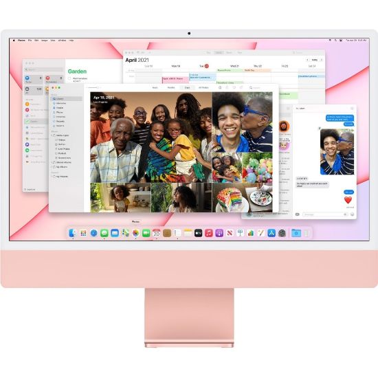 Picture of Apple iMac MGPN3LL/A All-in-One Computer - Apple M1 - 8 GB - 512 GB SSD - 24in 4.5K - Desktop - Pink - Apple M1 Chip - 4480 x 2520 - macOS Big Sur - English (US) Keyboard - IEEE 802.11 a/b/g/n/ac/ax - 143 W