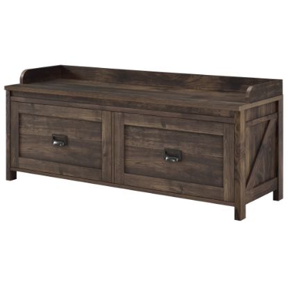 Picture of Ameriwood Home Farmington Entryway Storage Bench, 19-13/16inH x 47-5/8inW x 15-15/16inD, Brown