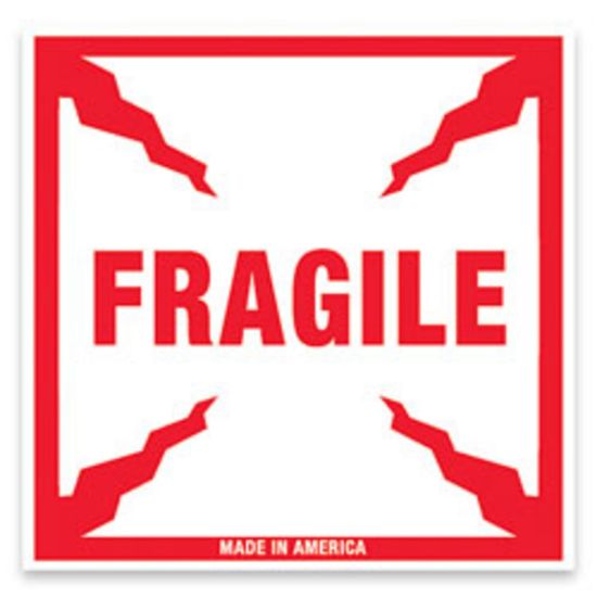 Picture of Tape Logic Preprinted Shipping Labels, SCL501, "Fragile," 4in x 4in, Red/White, Pack Of 500