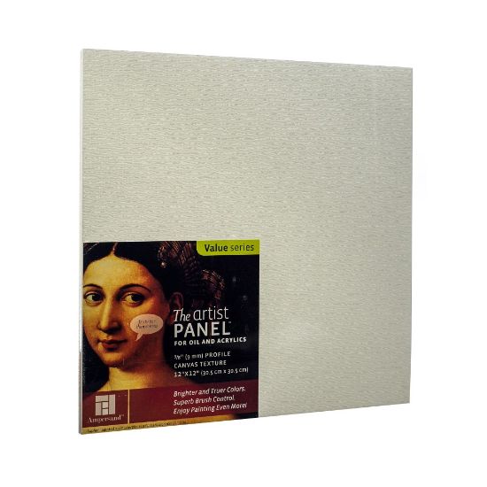 Picture of Ampersand Artist Panel Canvas Texture Flat Profile, 12in x 12in, 3/8in, Pack Of 2