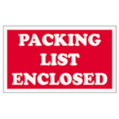 Picture of Tape Logic Preprinted Shipping Labels, SCL538, "Packing List Enclosed," 3in x 5in, Red/White, Pack Of 500