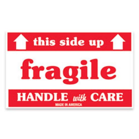 Picture of Tape Logic Preprinted Shipping Labels, SCL521, "This Side Up Fragile Handle With Care," 3in x 5in, Red/White, Pack Of 500