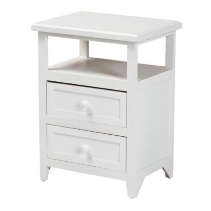 Picture of Baxton Studio Karsen 2-Drawer Nightstand, 21-5/16inH x 15-3/4inW x 11-13/16inD, White