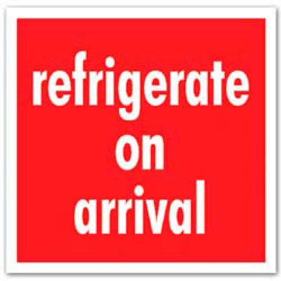 Picture of Tape Logic Preprinted Shipping Labels, SCL589, "Refrigerate Upon Arrival," 4in x 4in, Red/White, Pack Of 500