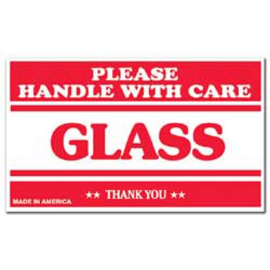 Picture of Tape Logic Preprinted Shipping Labels, SCL566, "Please Handle With Care Glass Thank You," 3in x 5in, Red/White, Pack Of 500