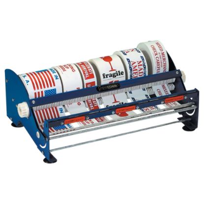 Picture of B O X Packaging Multi-Roll Tabletop Label Dispenser, 18in, Blue